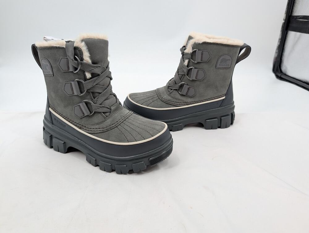 NWT Sorel Women's Tivoli V Waterproof Boot Quarry/Grill 6 Hiking Camping Fishing